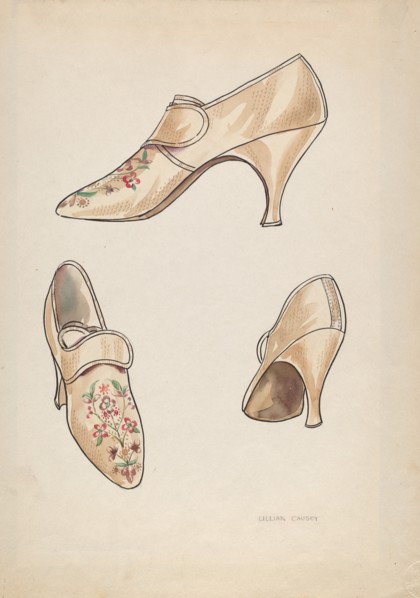 Woman's Slippers, c. 1936.