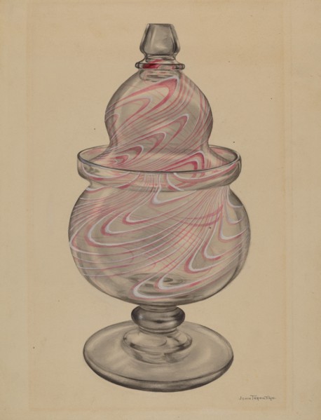 Sugar Bowl with Cover, c. 1936.