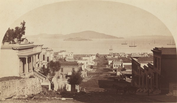 Alcatraz Island and San Francisco Bay, Looking North, 1880s.
