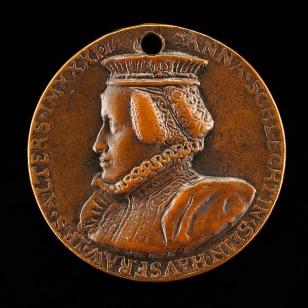 Susanna Schlecht Zäh, born 1541, Wife of Sebastian Zäh 1560 [reverse], 1572.