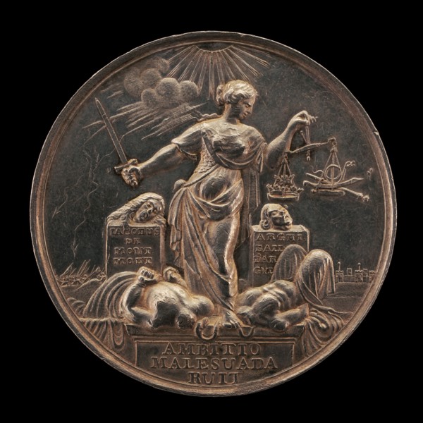 Beheading of James Scott, Duke of Monmouth, and Archibald Campbell, 9th Earl of Argyll [reverse], 1685.