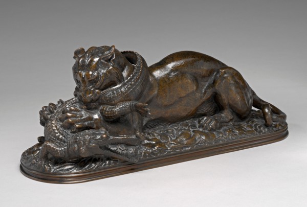 Tiger Devouring a Gavial of the Ganges, model 1831.