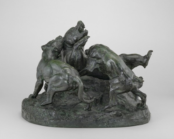 Bear Overthrown by Hounds, model c. 1834/1838, cast by 1873.