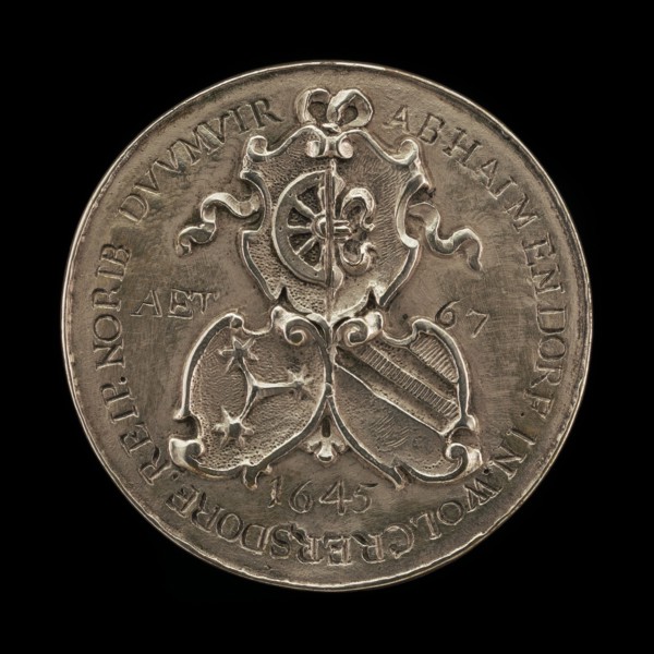 Shields of Fürer von Haimendorf and His Two Wives [reverse], 1645.