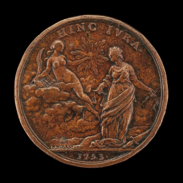 Personifications of Truth and Justice [reverse], 1753.