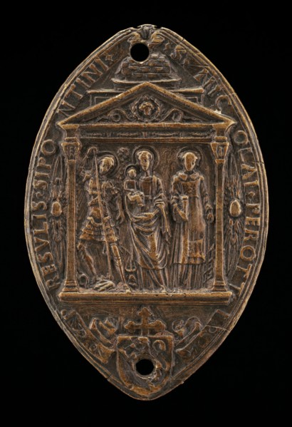 Madonna and Child between Saint Michael and Saint Lawrence.