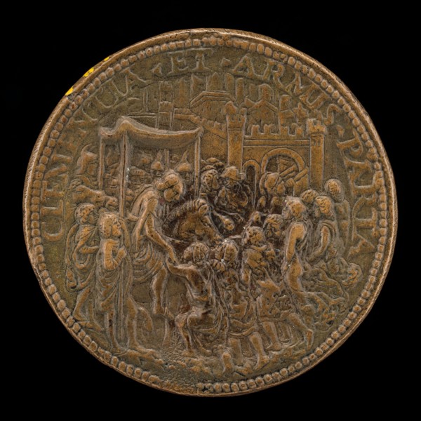 Francesco Approaching a City [reverse], c. 1488.
