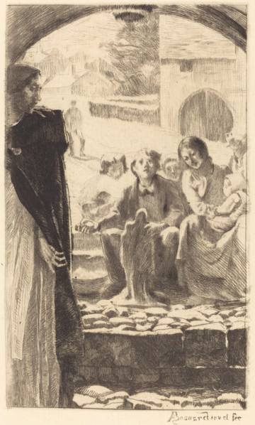 Pierre Copies the Virgin from the Portal of the Church of Marly (Pierre Copie la Vierge du Portail de L'Église de Marly), 1885.