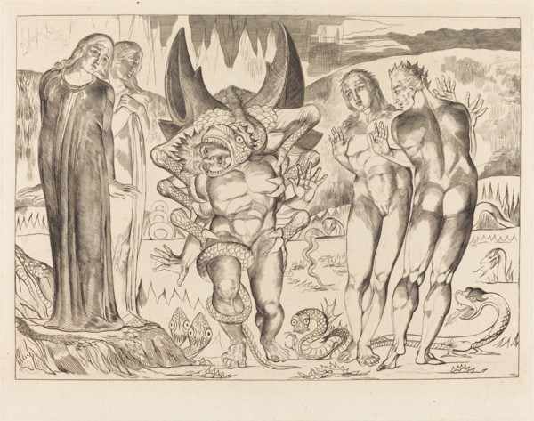 The Circle of the Thieves; Agnolo Brunelleschi Attacked by a Six-Footed Serpent, 1827.