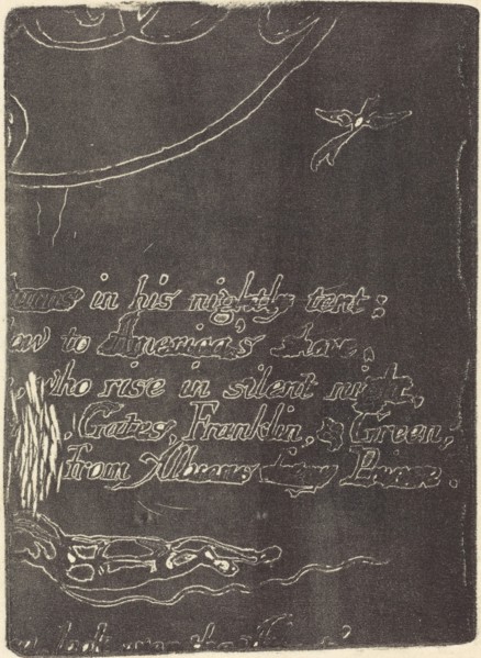 Restrike from fragment of cancelled plate for "A Prophecy", 1793.