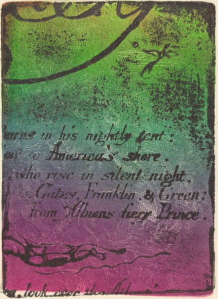 Restrike from fragment of cancelled plate for "A Prophecy", 1793.