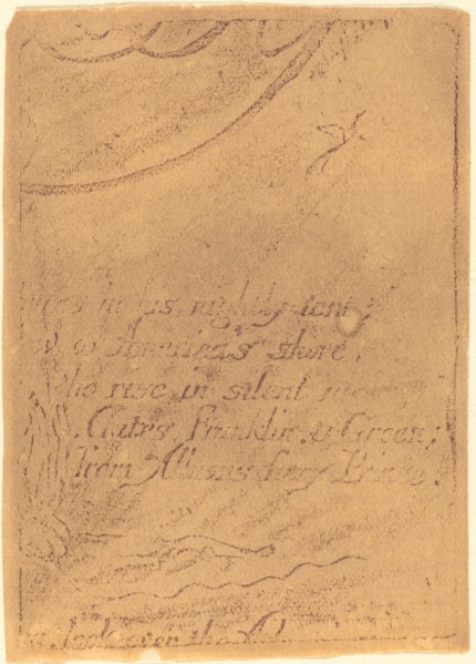 Restrike from fragment of cancelled plate for "A Prophecy", 1793.