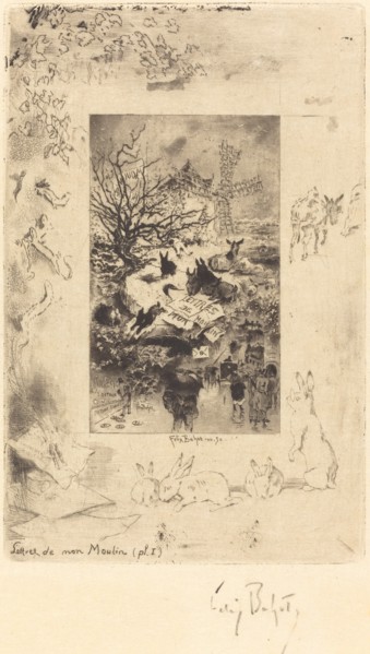 Title Page for "Lettres de Mon Moulin", c. 1885.