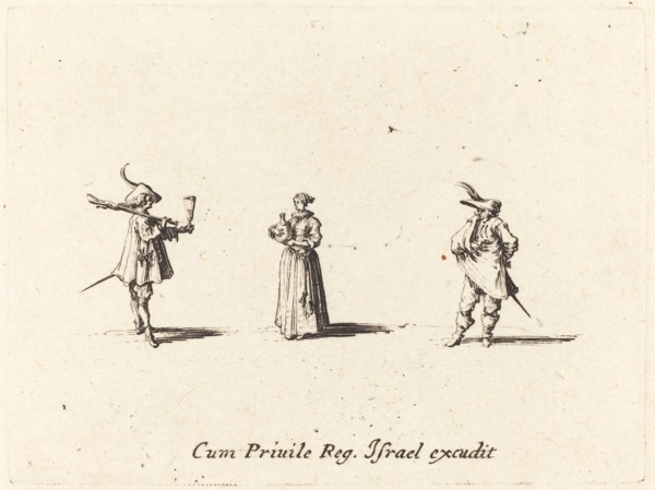 Lady with Wine Bottle, and Two Gentlemen, probably 1634.