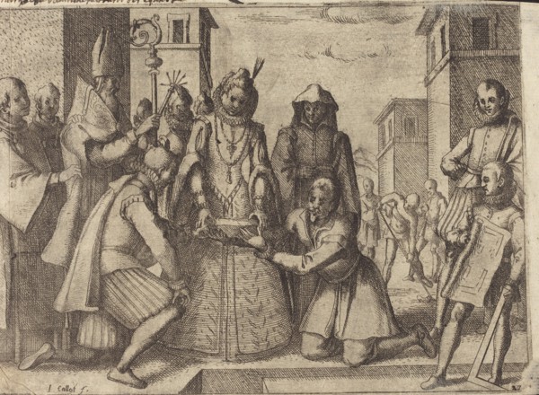 The Queen Laying the First Stone for the Church of the Poor Clares in Spain [verso], 1612.