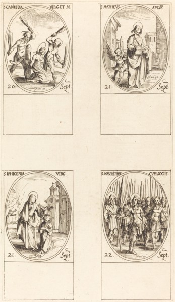 St. Candida; St. Matthew; St. Iphigenia; St. Maurice and Companions.