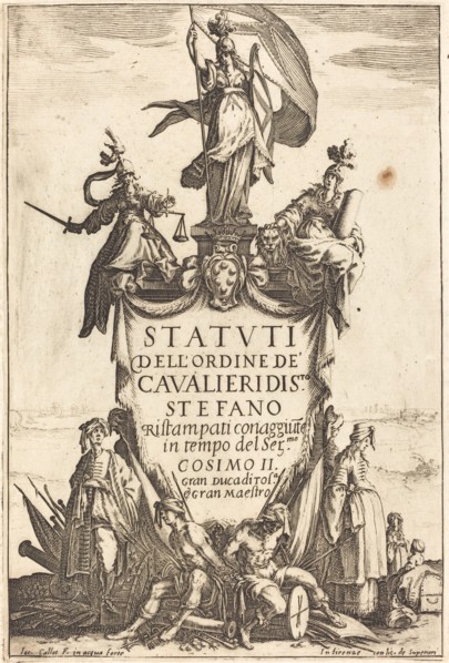 Frontispiece for the "Statutes of the Order of the Knights of Saint Stephen".
