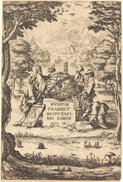 Frontispiece for the Sacred Cosmologia (Title with Astrologers).