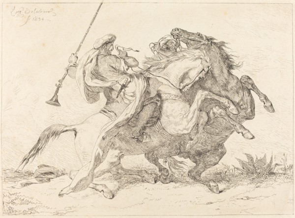 Encounter of the Moorish Horsemen (Rencontre de Cavaliers Maures), 1834.