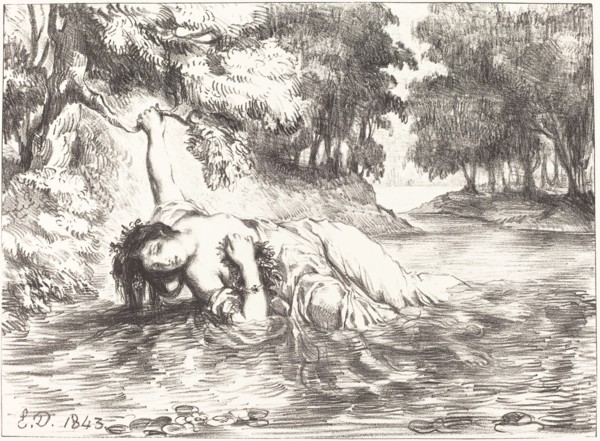 The Death of Ophelia (Act IV, Scene VII), 1843.