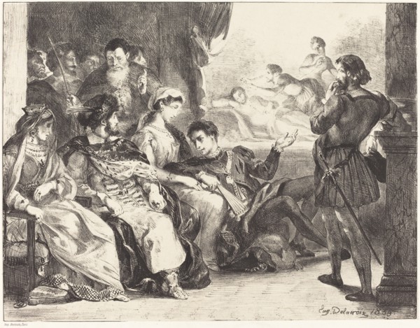 Players Enacting the Poisoning of Hamlet's Father (Act III, Scne II), 1835.