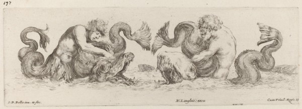 Dolphins and Tritons, probably 1648.