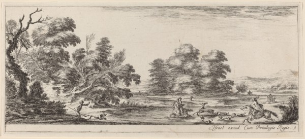 Landscape with Deer Hunt, in or before 1647.