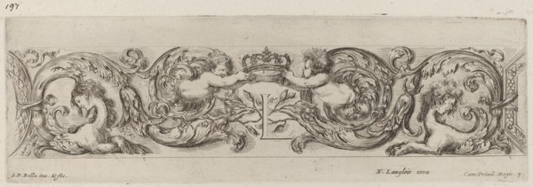 Ornamental Frieze with Letter L (Louis XIV), probably 1648.