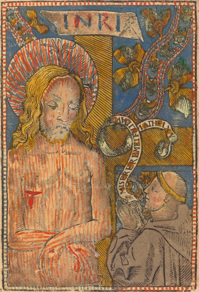 The Man of Sorrows with a Franciscan, 1490-1500.