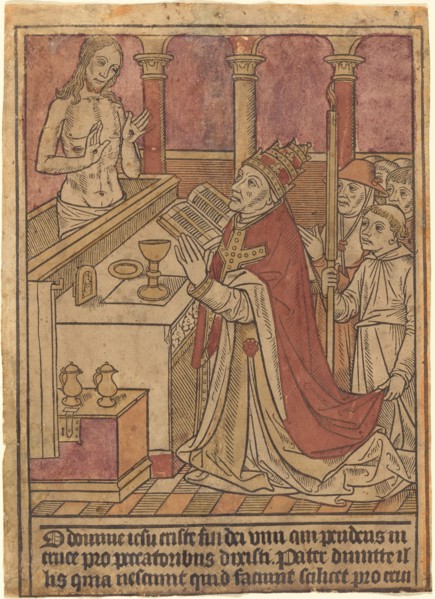 The Mass of Saint Gregory [recto], c. 1490. Creator: Unknown.