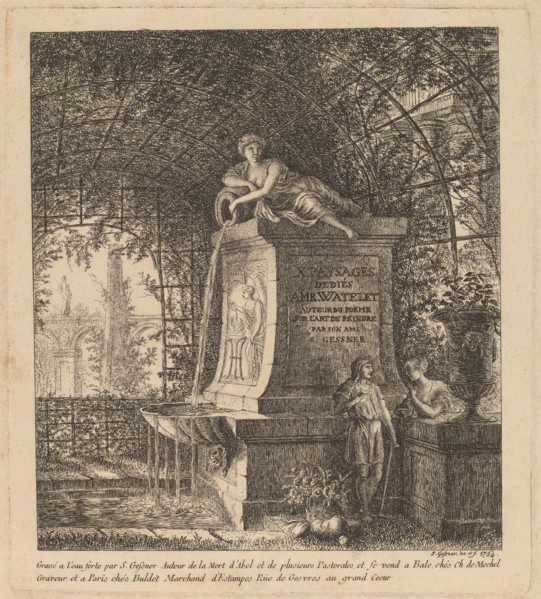 Fountain in a Summerhouse, 1764. Creator: Salomon Gessner.