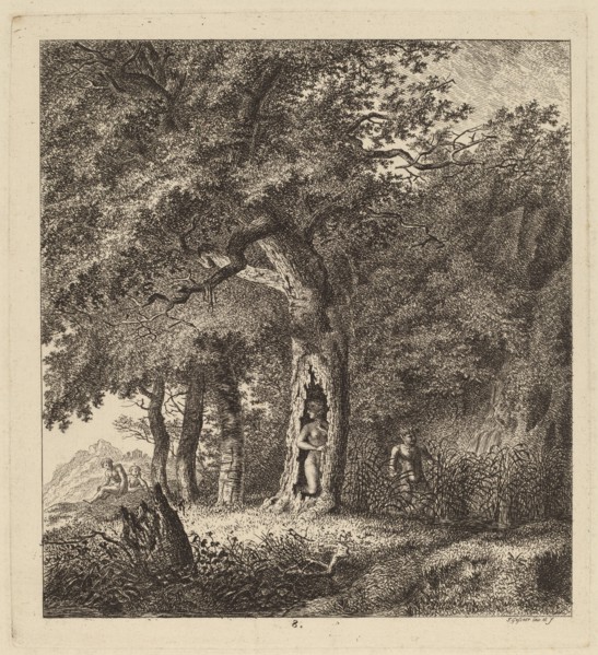 Wooded Landscape with a Nymph and a Satyr, 1764.