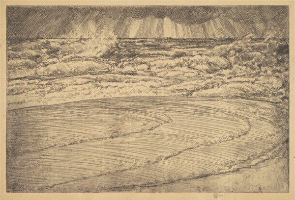 Heavy Surf, High Tide, Easthampton, 1920.