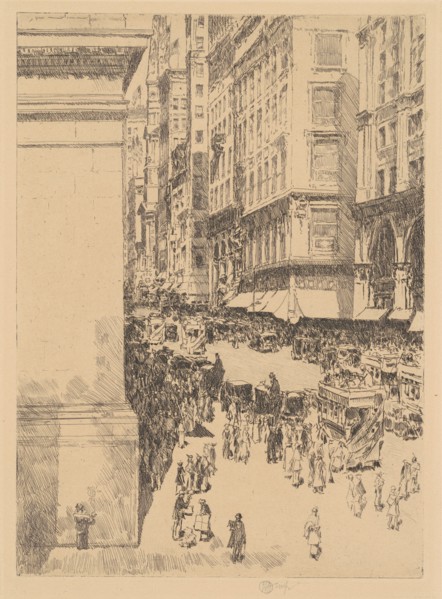 Fifth Avenue, Noon, 1916.