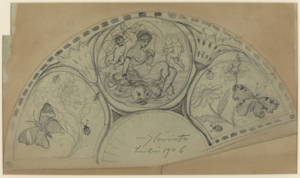 Fan Design [recto], probably 1906.