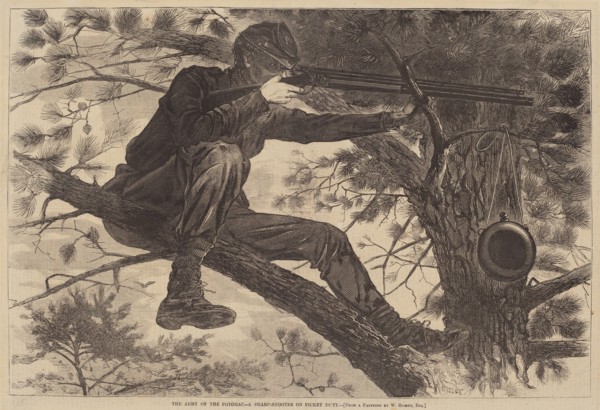 The Army of the Potomac - A Sharp-Shooter on Picket Duty, published 1862.