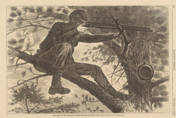 The Army of the Potomac - A Sharp-Shooter on Picket Duty, 1862.