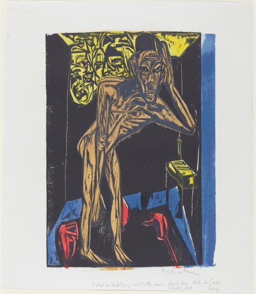 Peter Schlemihls wundersame Geschichte: Schlemihl in der Einsamkeit des Zimmers..., 1915. Creator: Ernst Kirchner.