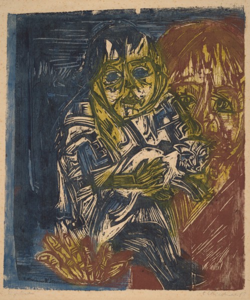 Woman with a Child and a Cat, 1919.