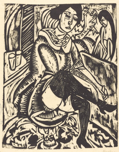 Woman Tying Her Shoe (Frau, Schuh Zuknopfend), 1912.