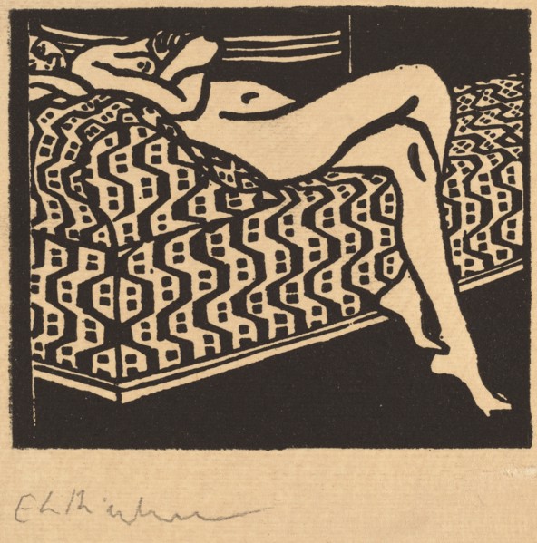 Nude Girl Lying on a Sofa, 1905.