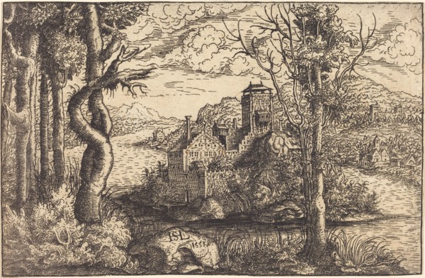 View on a River with a Castle on an Island, 1553.