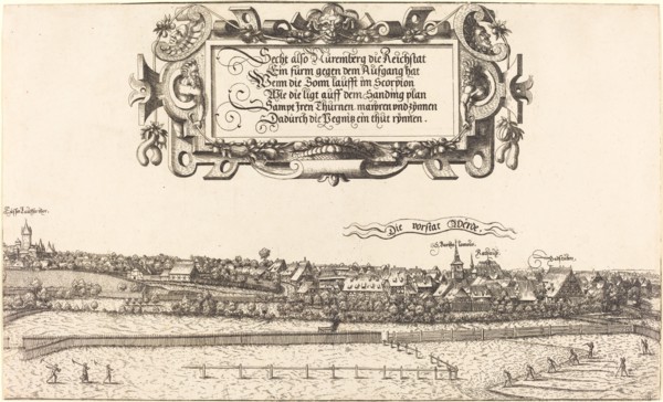 View of Nuremberg from the East [right section], 1552.
