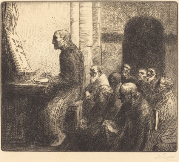 Monk Playing the Organ in Church (Moine jouant de l'orgue a l'eglise).