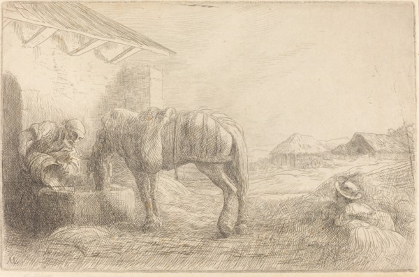 Man Watering a Horse (Homme abreuvant un cheval).