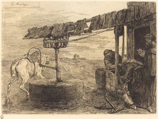 Horse-driven Mill (Le manege).
