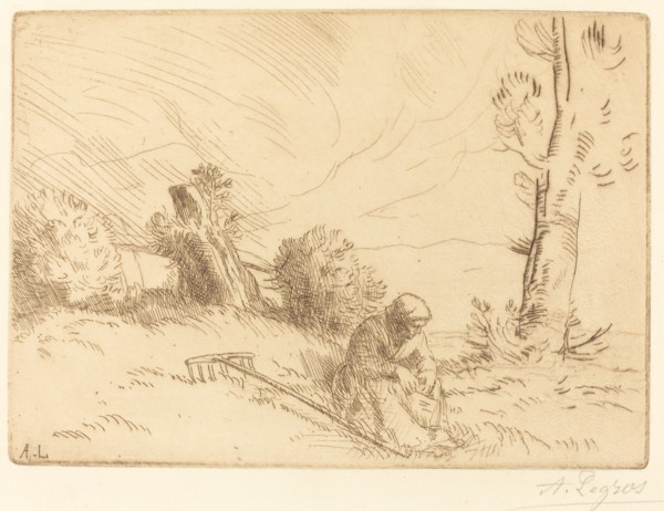 Peasant Woman Seated near a Hedge (Paysanne assise pres d'une haie).