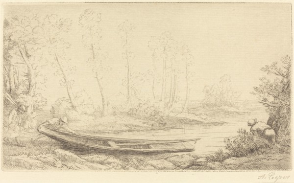 Man with a Punt, Figure to the Right (Pecheurs des truites).