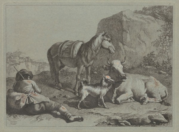 Reclining Shepherd with a Sack, c. 1763.