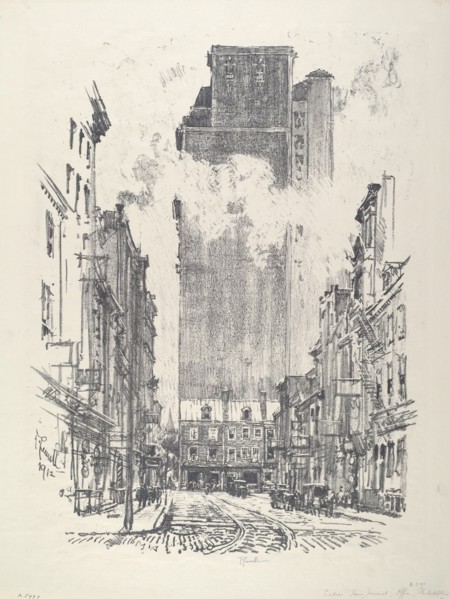 Down Sansom Street, 1912.